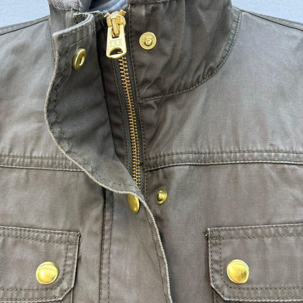 J. Crew Downtown Field Jacket Women's S Olive Green Structured Waxed Cotton VTG - Picture 5 of 9